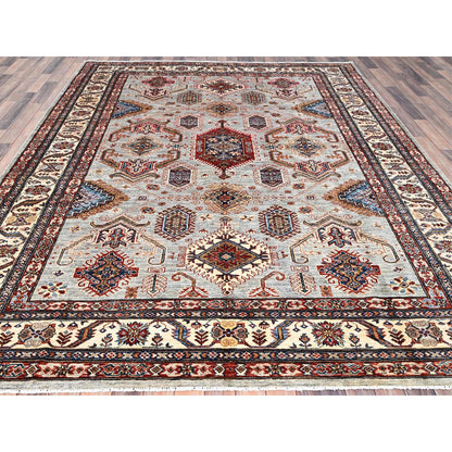 Kazak Wool Hand Knotted Rug Ivory Beige 7.11X9.10 -O086261