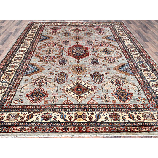 Kazak Wool Hand Knotted Rug Ivory Beige 7.11X9.10 -O086261