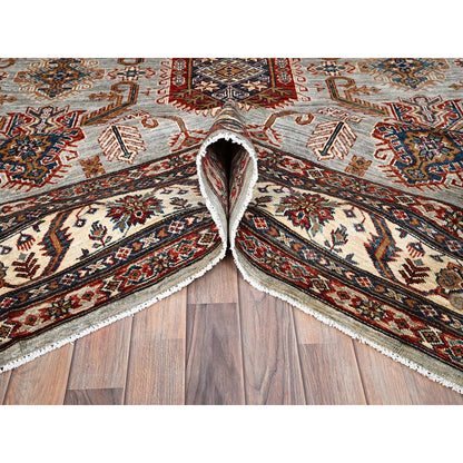 Kazak Wool Hand Knotted Rug Ivory Beige 7.11X9.10 -O086261