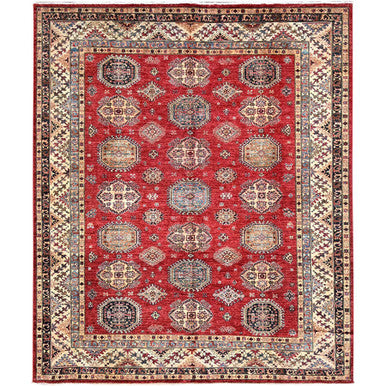 Kazak Wool Hand Knotted Rug Red Ivory 8.4X9.10 -O086267