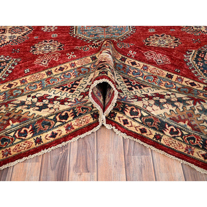 Kazak Wool Hand Knotted Rug Red Ivory 8.4X9.10 -O086267