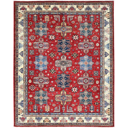 Kazak Wool Hand Knotted Rug Red Ivory 8.2X10.4 -O086269