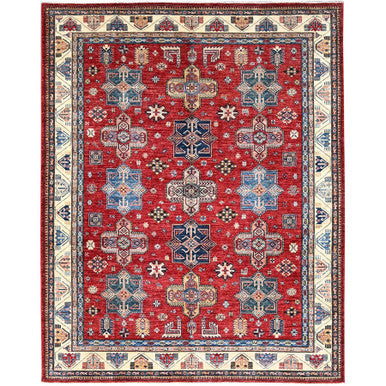 Kazak Wool Hand Knotted Rug Red Ivory 8.2X10.4 -O086269