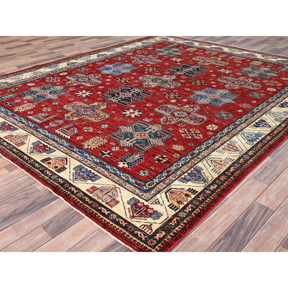Kazak Wool Hand Knotted Rug Red Ivory 8.2X10.4 -O086269