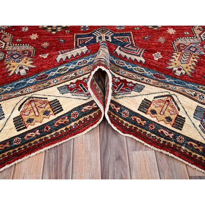 Kazak Wool Hand Knotted Rug Red Ivory 8.2X10.4 -O086269