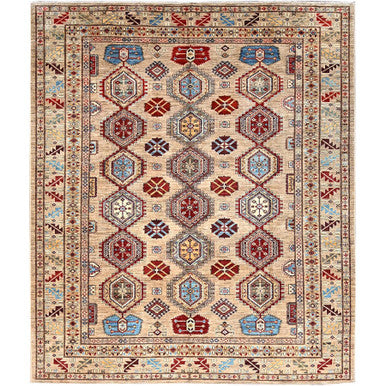 Kazak Wool Hand Knotted Rug Brown Brown 8.6X9.10 -O086272