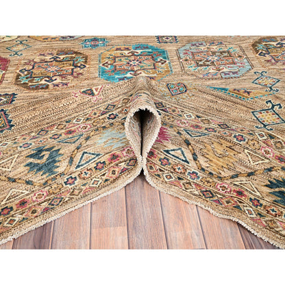 Kazak Wool Hand Knotted Rug Brown Brown 7.11X10.0 -O086274