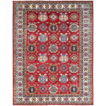 Kazak Wool Hand Knotted Rug Red Ivory 8.1X10.4 -O086275