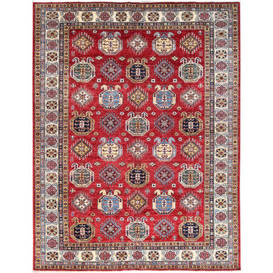 Kazak Wool Hand Knotted Rug Red Ivory 8.1X10.4 -O086275