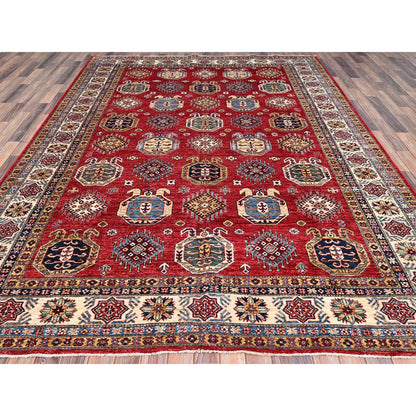 Kazak Wool Hand Knotted Rug Red Ivory 8.1X10.4 -O086275