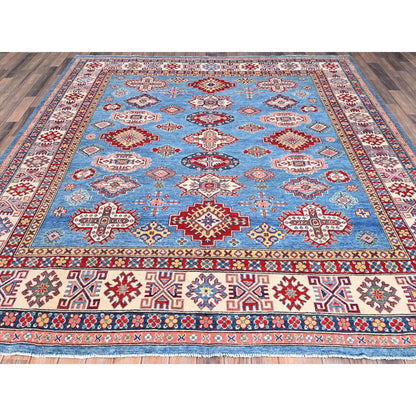 Kazak Wool Hand Knotted Rug Blue Ivory 8.3X9.8 -O086281