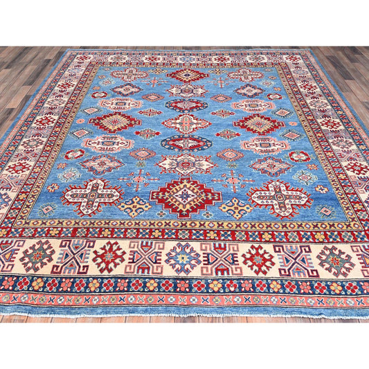 Kazak Wool Hand Knotted Rug Blue Ivory 8.3X9.8 -O086281