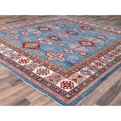 Kazak Wool Hand Knotted Rug Blue Ivory 8.3X9.8 -O086281