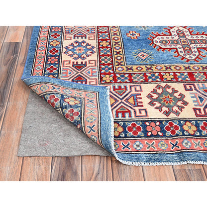Kazak Wool Hand Knotted Rug Blue Ivory 8.3X9.8 -O086281