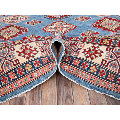 Kazak Wool Hand Knotted Rug Blue Ivory 8.3X9.8 -O086281