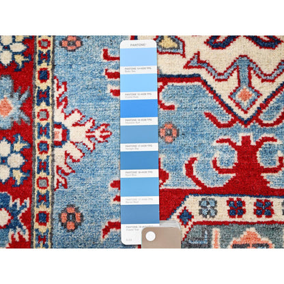Kazak Wool Hand Knotted Rug Blue Red 2.7X9.7 -O086286