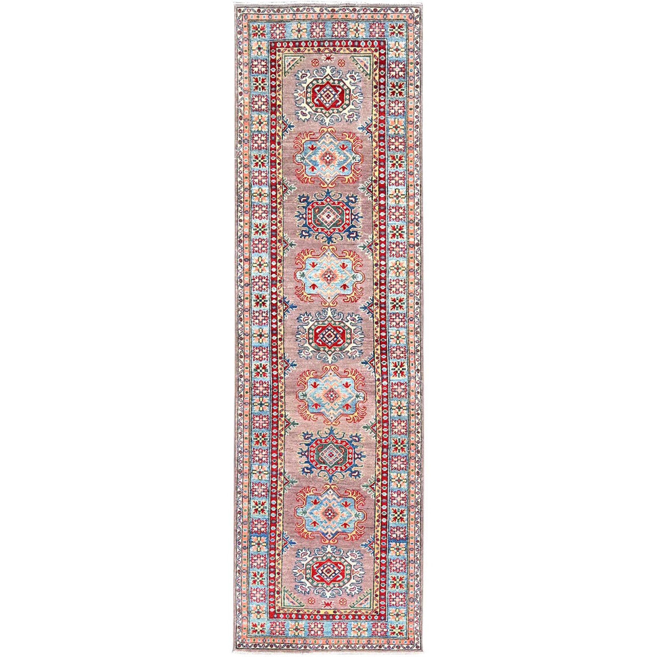 Gray 2'7" x 9'3" Kazak Hand knotted Wool Rug - Sku: O086289