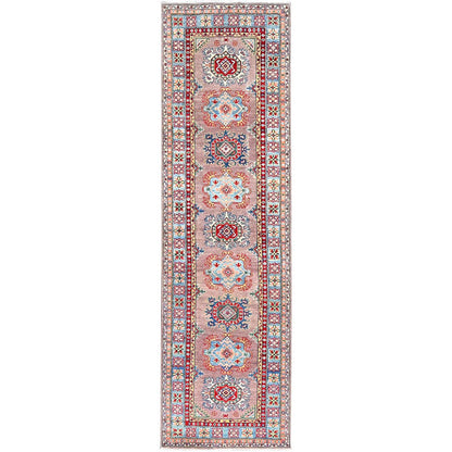 Kazak Wool Hand Knotted Rug Grey Blue 2.7X9.3 -O086289