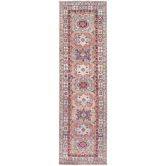 Kazak Wool Hand Knotted Rug Grey Blue 2.7X9.3 -O086289