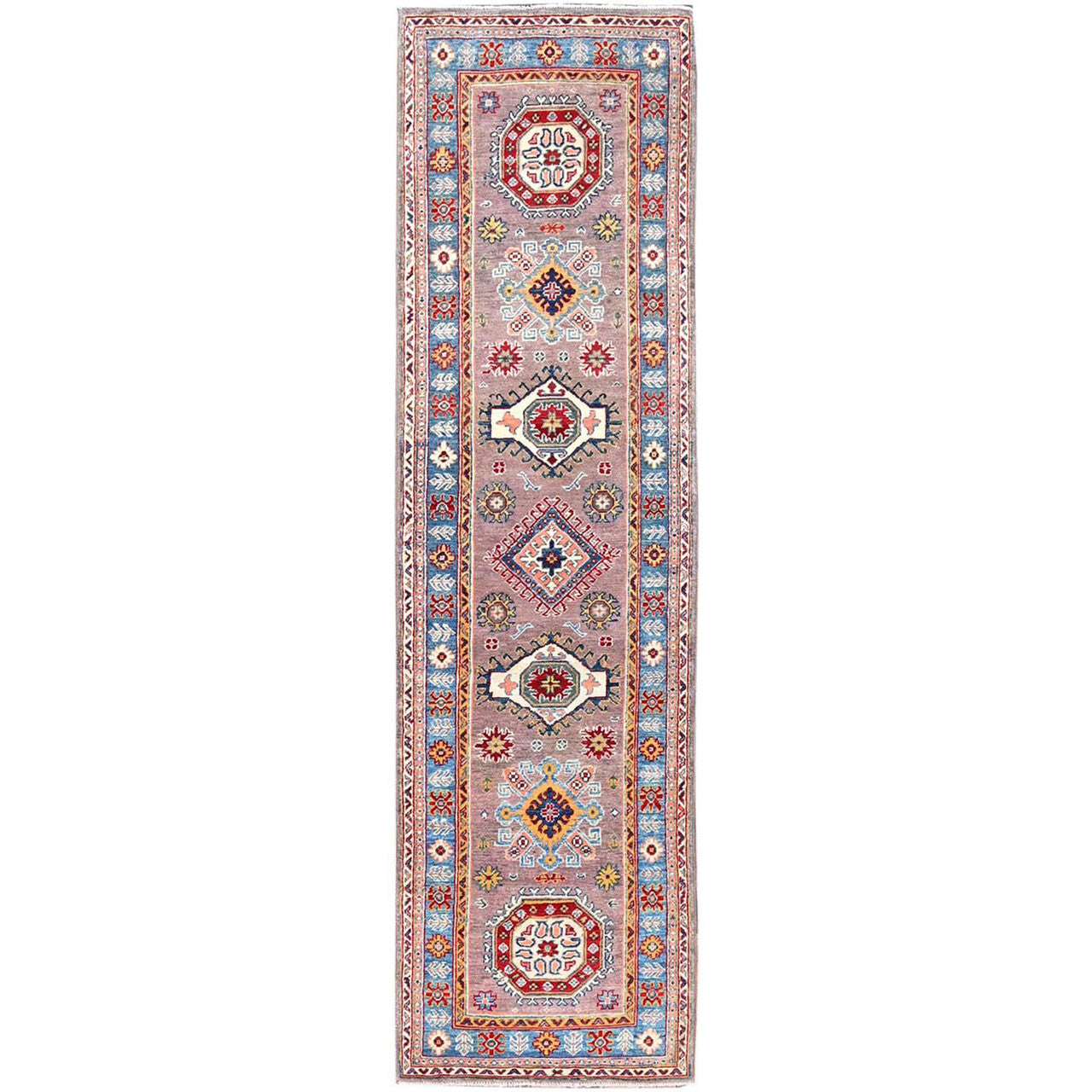 Gray 2'6" x 9'2" Kazak Hand knotted Wool Rug - Sku: O086290