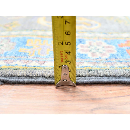 Kazak Wool Hand Knotted Rug Grey Blue 2.1X2.11 -O086303