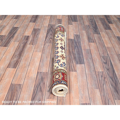 Kazak Wool Hand Knotted Rug Ivory Ivory 3.4X4.9 -O086309