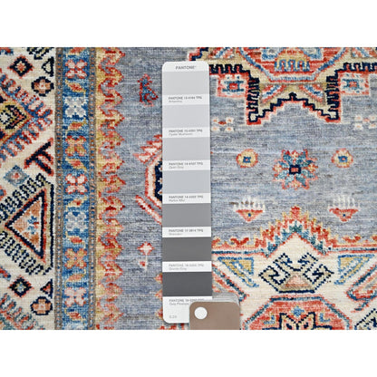 Kazak Wool Hand Knotted Rug Grey Gray 3.2X5.2 -O086310