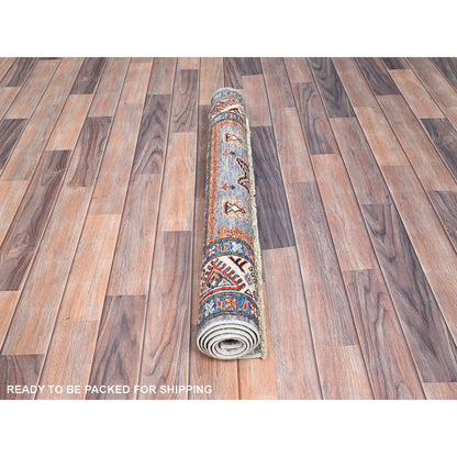 Kazak Wool Hand Knotted Rug Grey Gray 3.2X5.2 -O086310