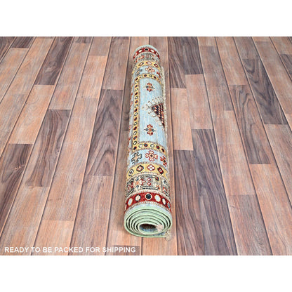 Kazak Wool Hand Knotted Rug Blue Blue 3.0X5.2 -O086319