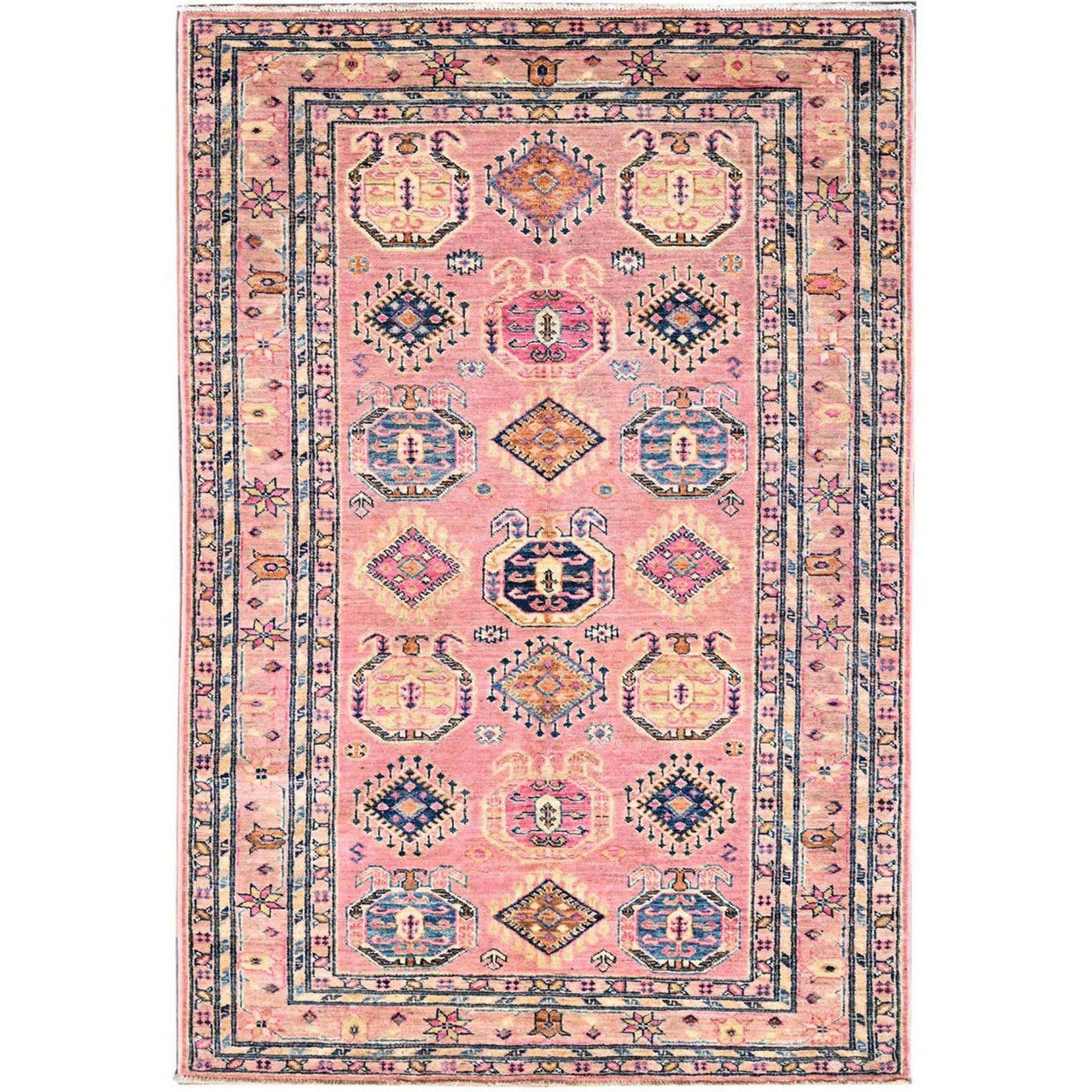 Kazak Wool Hand Knotted Rug Pink Pink 4.0X6.0 -O086322