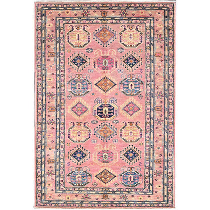 Kazak Wool Hand Knotted Rug Pink Pink 4.0X6.0 -O086322