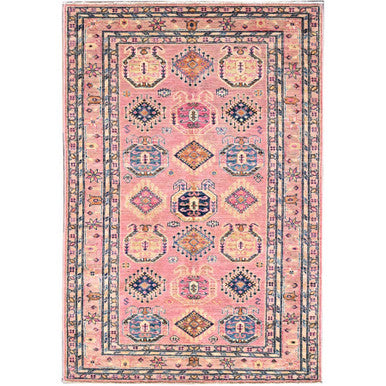 Kazak Wool Hand Knotted Rug Pink Pink 4.0X6.0 -O086322