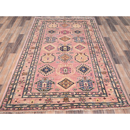 Kazak Wool Hand Knotted Rug Pink Pink 4.0X6.0 -O086322