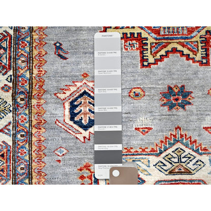 Kazak Wool Hand Knotted Rug Grey Grey 4.0X5.11 -O086323