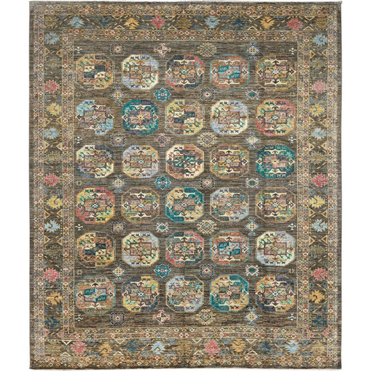 Kazak Wool Hand Knotted Rug Green Green 8.5X9.11 -O086341