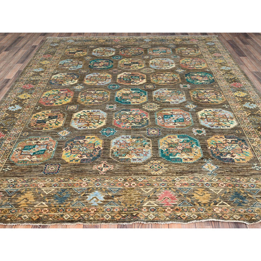 Kazak Wool Hand Knotted Rug Green Green 8.5X9.11 -O086341