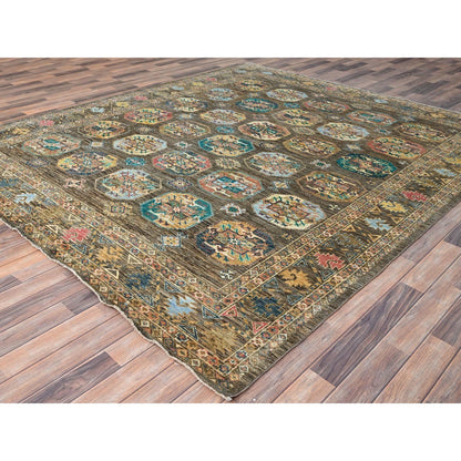 Kazak Wool Hand Knotted Rug Green Green 8.5X9.11 -O086341