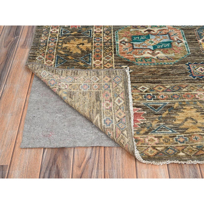 Kazak Wool Hand Knotted Rug Green Green 8.5X9.11 -O086341