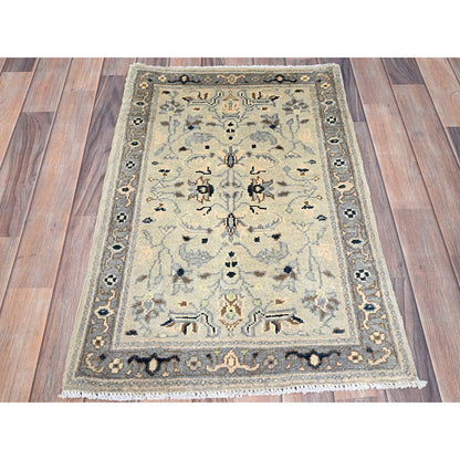 Heriz Wool Hand Knotted Rug Ivory Gray 2.1X3.0 -O086381