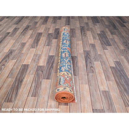 Heriz Wool Hand Knotted Rug Orange Orange 4.9X6.6 -O086384