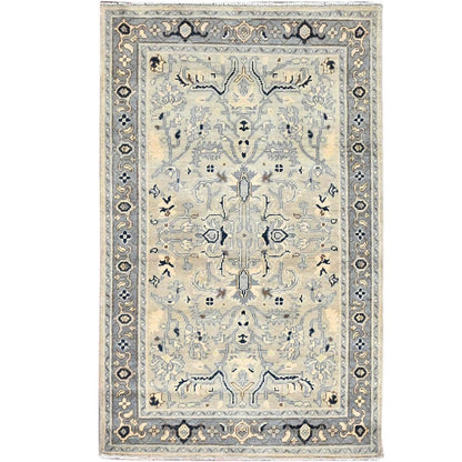 Heriz Wool Hand Knotted Rug Ivory Gray 3.0X4.10 -O086389