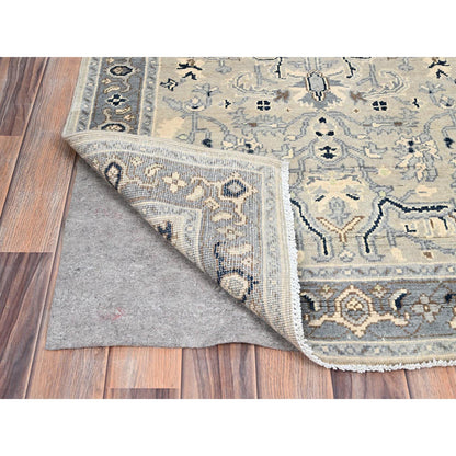 Heriz Wool Hand Knotted Rug Ivory Gray 3.0X4.10 -O086389