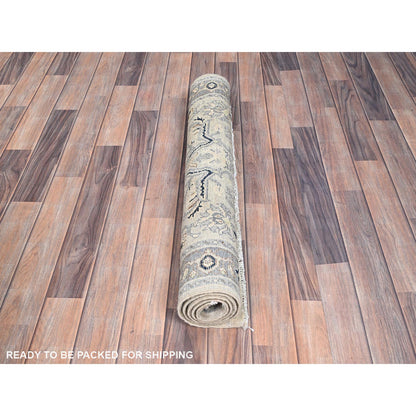 Heriz Wool Hand Knotted Rug Ivory Gray 3.0X4.10 -O086389