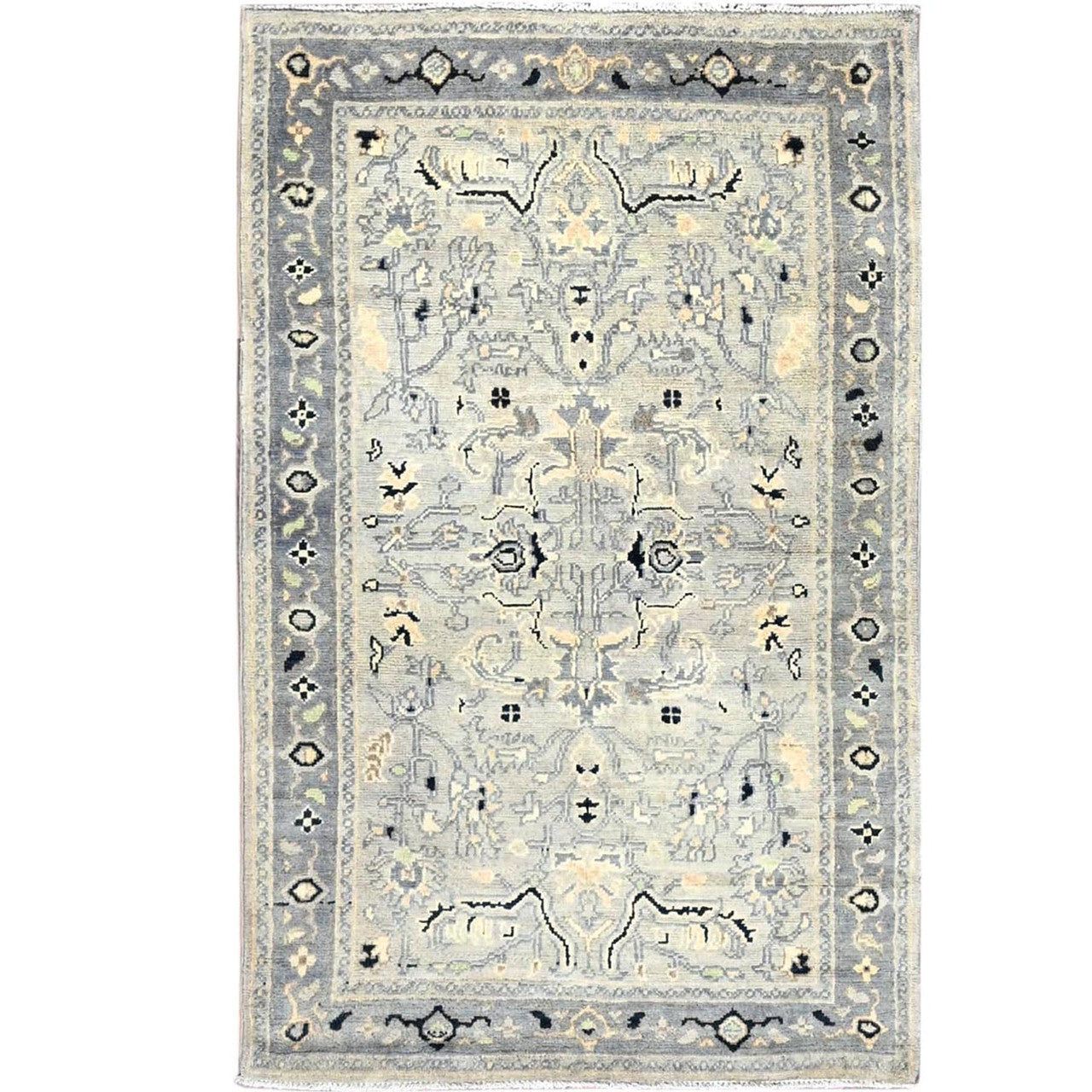 Heriz Wool Hand Knotted Rug Grey Gray 3.0X4.10 -O086390