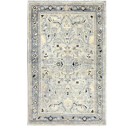 Heriz Wool Hand Knotted Rug Grey Gray 3.0X4.10 -O086390