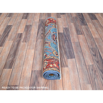 Heriz Wool Hand Knotted Rug Blue Red 3.0X5.1 -O086391