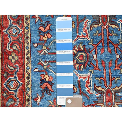 Heriz Wool Hand Knotted Rug Blue Red 2.10X4.11 -O086396
