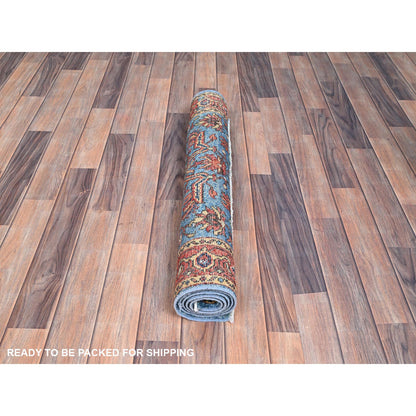 Heriz Wool Hand Knotted Rug Blue Red 2.10X4.11 -O086396