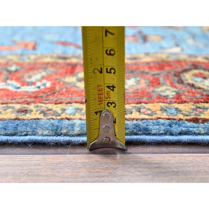 Heriz Wool Hand Knotted Rug Blue Red 2.8X7.6 -O086407