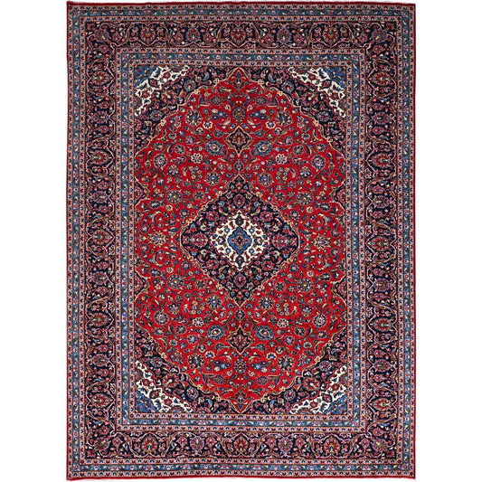 Persian Wool Hand Knotted Rug Red Blue 9.6X12.10 -O086426
